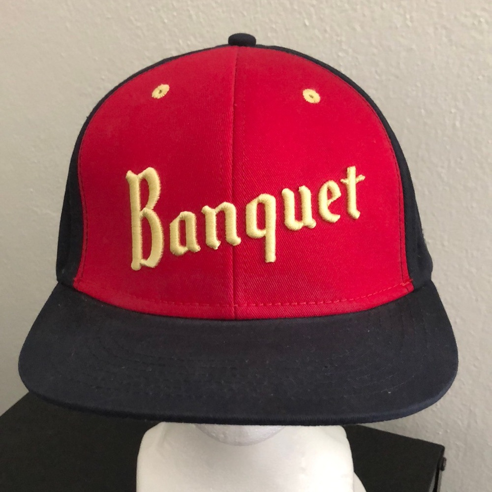 Banquet Coors Beer Hat Snapback Blue Red Coors Banquet Beer Spellout